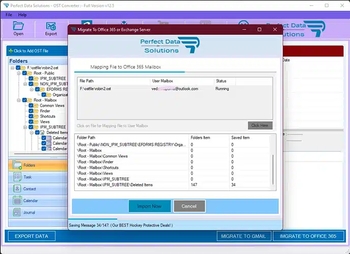 Running Outlook OST to Office 365 Process